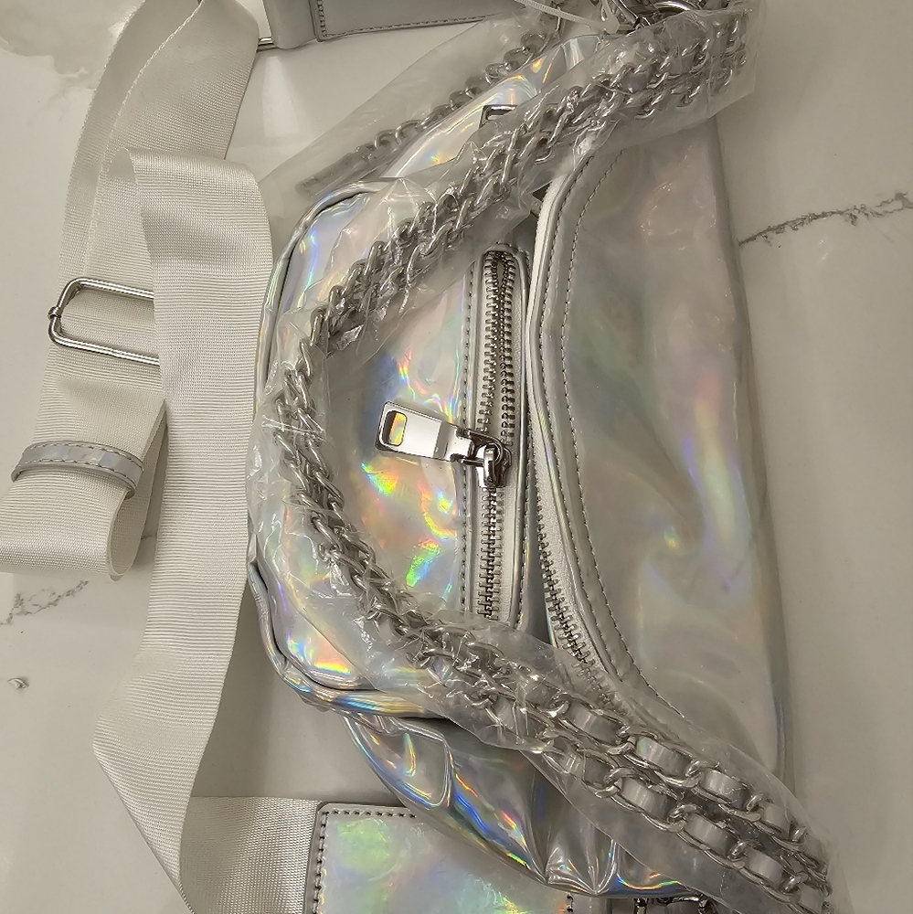 Steve Madden Covertible Silver Tia Belt Bag